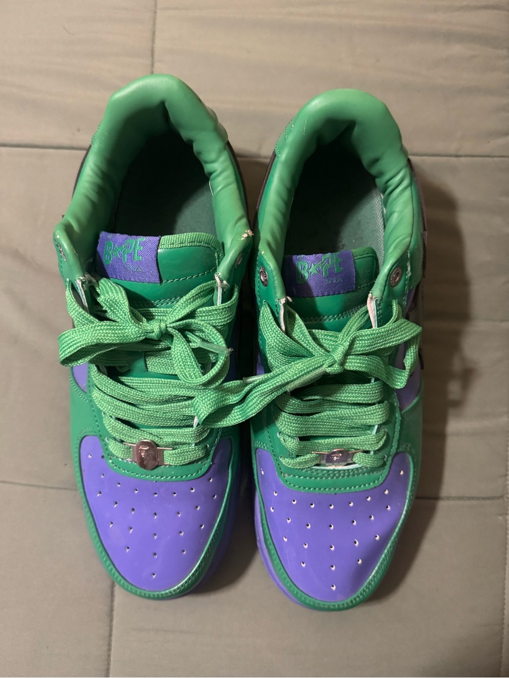 Bape Men’s Green & Purple Low Top Sneakers